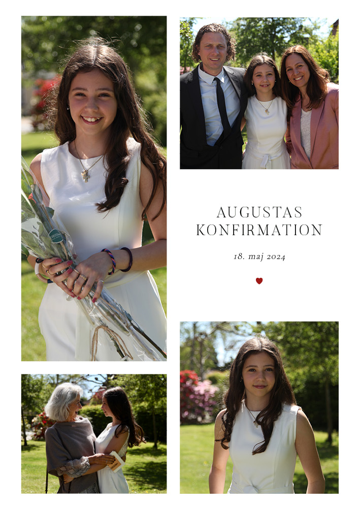 Tilbehør - Augustas Konfirmation Takkekort